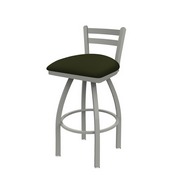 411 Jackie Low Back Swivel Stool with Anodized Nickel Finish and Canter Pine Seat, AGS-41125AN010