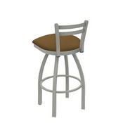 411 Jackie Low Back Swivel Stool with Anodized Nickel Finish and Canter Saddle Seat, AGS-41125AN012