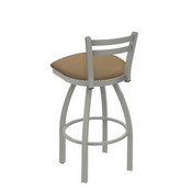 411 Jackie Low Back Swivel Stool with Anodized Nickel Finish and Canter Sand Seat, AGS-41125AN013