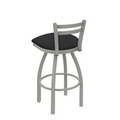 411 Jackie Low Back Swivel Stool with Anodized Nickel Finish and Graph Anchor Seat, AGS-41125AN014
