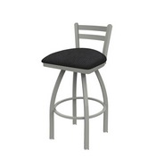 411 Jackie Low Back Swivel Stool with Anodized Nickel Finish and Graph Anchor Seat, AGS-41125AN014