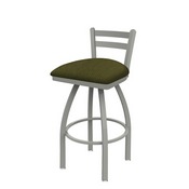 411 Jackie Low Back Swivel Stool with Anodized Nickel Finish and Graph Parrot Seat, AGS-41125AN015