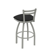 411 Jackie Low Back Swivel Stool with Anodized Nickel Finish and Graph Coal Seat, AGS-41125AN018