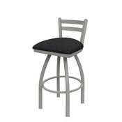 411 Jackie Low Back Swivel Stool with Anodized Nickel Finish and Graph Coal Seat, AGS-41125AN018