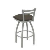 411 Jackie Low Back Swivel Stool with Anodized Nickel Finish and Graph Chalice Seat, AGS-41125AN019