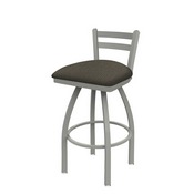 411 Jackie Low Back Swivel Stool with Anodized Nickel Finish and Graph Chalice Seat, AGS-41125AN019