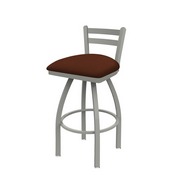 411 Jackie Low Back Swivel Stool with Anodized Nickel Finish and Rein Adobe Seat