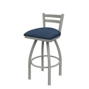 411 Jackie Low Back Swivel Stool with Anodized Nickel Finish and Rein Bay Seat, AGS-41125AN024