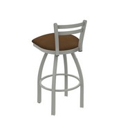 411 Jackie Low Back Swivel Stool with Anodized Nickel Finish and Rein Thatch Seat, AGS-41125AN026