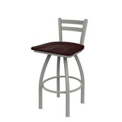 411 Jackie Low Back Swivel Stool with Anodized Nickel Finish and Dark Cherry Maple Seat, AGS-41125ANDCMpl