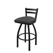 411 Jackie Low Back Swivel Stool with Black Wrinkle Finish and Canter Storm Seat, AGS-41118BW004