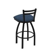 411 Jackie Low Back Swivel Stool with Black Wrinkle Finish and Rein Bay Seat, AGS-41118BW024