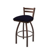 411 Jackie Low Back Swivel Stool with Bronze Finish and Canter Twilight Seat, AGS-41125BZ002