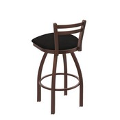 411 Jackie Low Back Swivel Stool with Bronze Finish and Canter Espresso Seat, AGS-41125BZ003