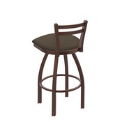 411 Jackie Low Back Swivel Stool with Bronze Finish and Canter Earth Seat, AGS-41125BZ006