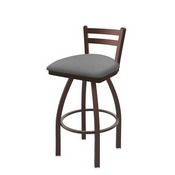 411 Jackie Low Back Swivel Stool with Bronze Finish and Canter Folkstone Grey Seat, AGS-41125BZ007
