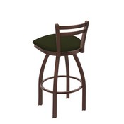 411 Jackie Low Back Swivel Stool with Bronze Finish and Canter Pine Seat, AGS-41125BZ010