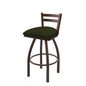 411 Jackie Low Back Swivel Stool with Bronze Finish and Canter Pine Seat, AGS-41125BZ010