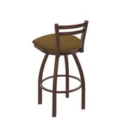 411 Jackie Low Back Swivel Stool with Bronze Finish and Canter Saddle Seat, AGS-41125BZ012