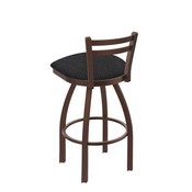 411 Jackie Low Back Swivel Stool with Bronze Finish and Graph Anchor Seat, AGS-41125BZ014