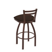 411 Jackie Low Back Swivel Stool with Bronze Finish and Rein Coffee Seat, AGS-41125BZ025