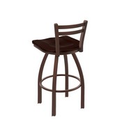 411 Jackie Low Back Swivel Stool with Bronze Finish and Dark Cherry Maple Seat, AGS-41125BZDCMpl