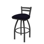 411 Jackie Low Back Swivel Stool with Pewter Finish and Canter Twilight Seat, AGS-41125PW002