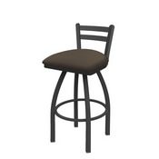 411 Jackie Low Back Swivel Stool with Pewter Finish and Canter Earth Seat, AGS-41125PW006