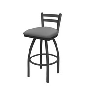 411 Jackie Low Back Swivel Stool with Pewter Finish and Canter Folkstone Grey Seat, AGS-41125PW007