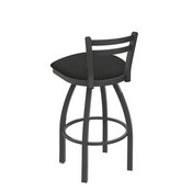 411 Jackie Low Back Swivel Stool with Pewter Finish and Canter Iron Seat, AGS-41125PW008