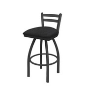411 Jackie Low Back Swivel Stool with Pewter Finish and Graph Anchor Seat, AGS-41125PW014