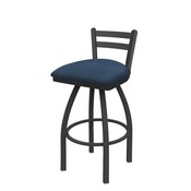 411 Jackie Low Back Swivel Stool with Pewter Finish and Rein Bay Seat, AGS-41125PW024