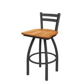 411 Jackie Low Back Swivel Stool with Pewter Finish and Medium Maple Seat, AGS-41125PWMedMpl