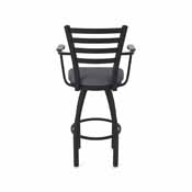 415 Jackie with Arms Swivel Stool with Black Wrinkle Finish and Canter Storm Seat, AGS-41525BW004