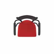 415 Jackie with Arms Swivel Stool with Black Wrinkle Finish and Canter Red Seat, AGS-41525BW011
