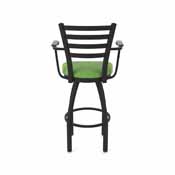 415 Jackie with Arms Swivel Stool with Black Wrinkle Finish and Graph Parrot Seat, AGS-41525BW015