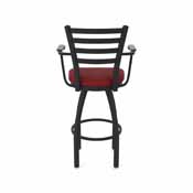 415 Jackie with Arms Swivel Stool with Black Wrinkle Finish and Graph Ruby Seat, AGS-41525BW016