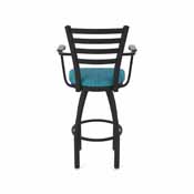 415 Jackie with Arms Swivel Stool with Black Wrinkle Finish and Graph Tidal Seat, AGS-41525BW022