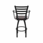 415 Jackie with Arms Swivel Stool with Black Wrinkle Finish and Dark Cherry Maple Seat, AGS-41525BWDCMpl