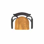415 Jackie with Arms Swivel Stool with Black Wrinkle Finish and Medium Oak Seat, AGS-41525BWMedOak
