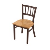 610 Contessa 18" Chair with Bronze Finish and Medium Oak Seat, 61018BZMedOak