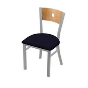 630 Voltaire 18" Chair with Anodized Nickel Finish, Medium Back, and Canter Twilight Seat, 63018ANMedMplB002