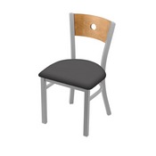 630 Voltaire 18" Chair with Anodized Nickel Finish, Medium Back, and Canter Storm Seat, 63018ANMedMplB004