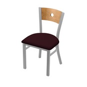630 Voltaire 18" Chair with Anodized Nickel Finish, Medium Back, and Canter Bordeaux Seat, 63018ANMedMplB005