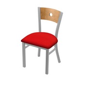 630 Voltaire 18" Chair with Anodized Nickel Finish, Medium Back, and Canter Red Seat, 63018ANMedMplB011