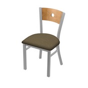 630 Voltaire 18" Chair with Anodized Nickel Finish, Medium Back, and Graph Cork Seat, 63018ANMedMplB017