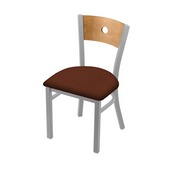 630 Voltaire 18" Chair with Anodized Nickel Finish, Medium Back, and Rein Adobe Seat, 63018ANMedMplB023