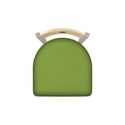 630 Voltaire 18" Chair with Anodized Nickel Finish, Natural Back, and Canter Kiwi Green Seat, 63018ANNatMplB009