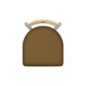 630 Voltaire 18" Chair with Anodized Nickel Finish, Natural Back, and Canter Saddle Seat, 63018ANNatMplB012