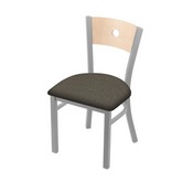 630 Voltaire 18" Chair with Anodized Nickel Finish, Natural Back, and Graph Chalice Seat, 63018ANNatMplB019